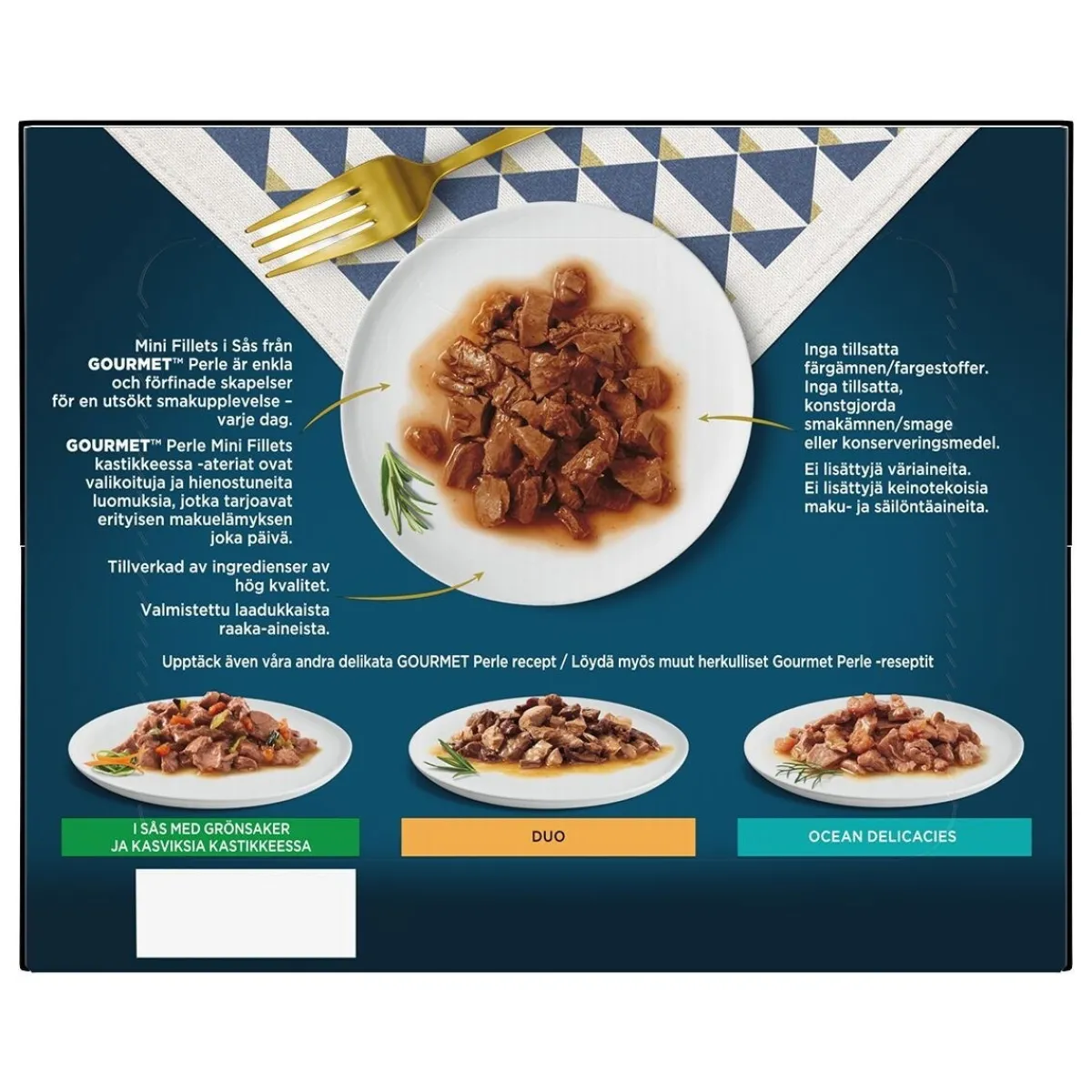 Gourmet Kissan Märkäruoka|Tarjoukset Kissoille*Perle Mini Fillets Meat&Fish Gravy 24x85g