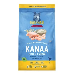 Hau Hau Champion Koiran Kuivaruoka|Koiran Kuivaruoka*Hau-Hau Champion Kanaa, riisiä ja kauraa