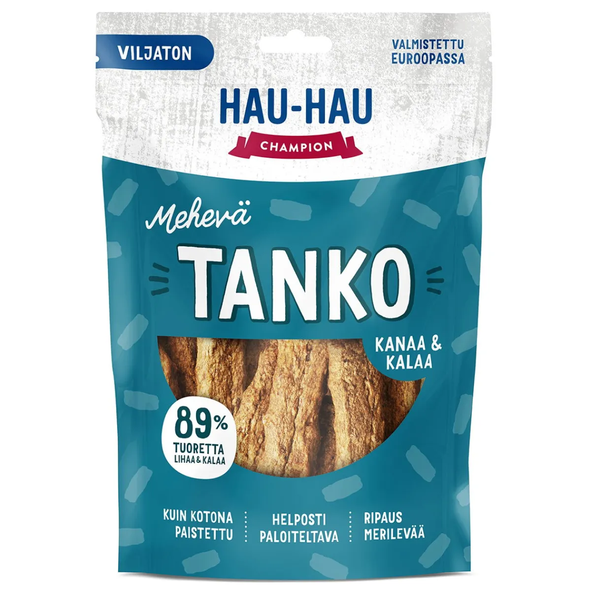 Hau Hau Champion Pikkuherkut Ja Treeninamit*Hau-Hau Champion Mehevä Tanko Kanaa ja Kalaa 140g