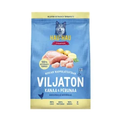 Hau Hau Champion Koiran Kuivaruoka|Kotimainen Koiranruoka*Hau-Hau Champion Viljaton Kanaa ja Perunaa 9 kg