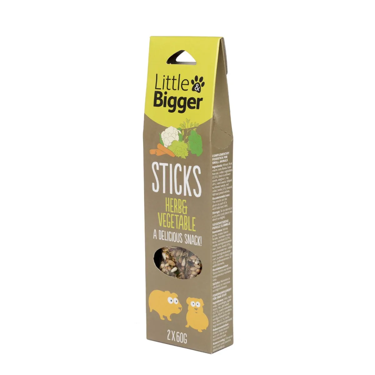 Little&Bigger Kanin Herkut|Hamsterin Herkut*Herkkutikku L&B Herbs & Vegetables, 2 x 60 g