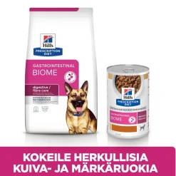 Hill's Prescription Diet Koiran Eläinlääkäriruoka|Koiran Suolistosairaudet*Canine Gastrointestinal Biome Chicken 354 g
