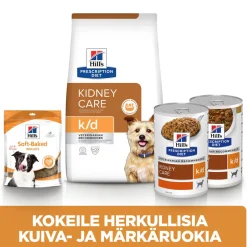 Hill's Prescription Diet Koiran Eläinlääkäriruoka|Koiran Munuaisten Vajaatoiminta*Canine k/d Kidney Care Chicken 354 g