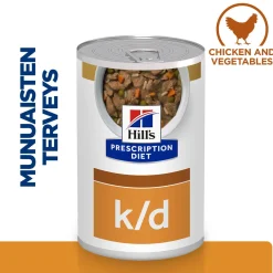 Hill's Prescription Diet Koiran Eläinlääkäriruoka|Koiran Munuaisten Vajaatoiminta*Canine k/d Kidney Care Chicken 354 g
