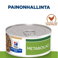 Hill's Prescription Diet Koiran Eläinlääkäriruoka|Koiran Ylipaino*Canine Metabolic Chicken & Vegetables 156 g