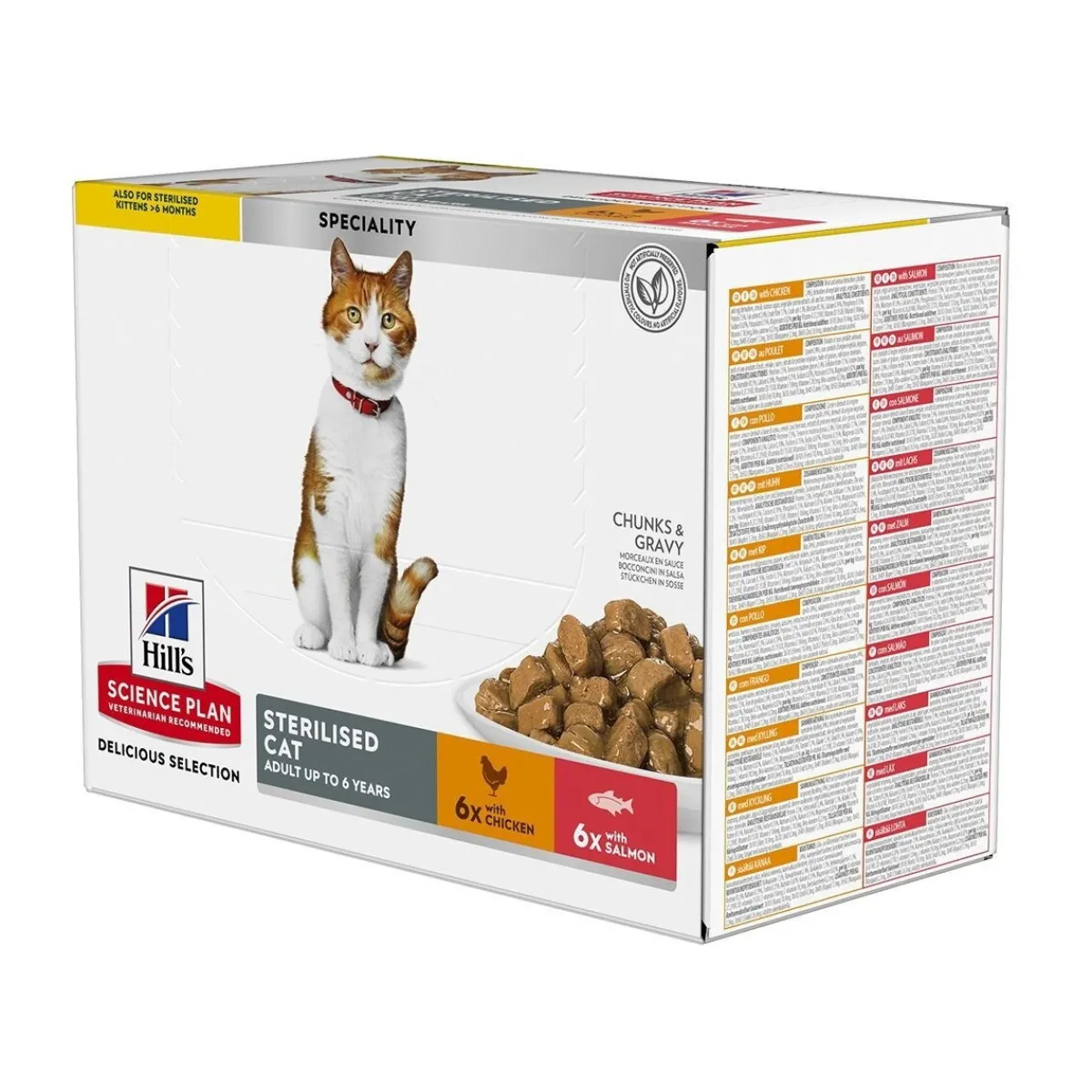 Hill's Kissan Märkäruoka|Kissan Erikoisruoat*Science Plan Cat Adult Sterilised Salmon & Chicken 12x85 g