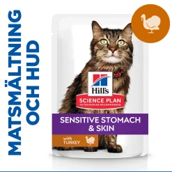 Hill's Kissan Märkäruoka|Kissan Erikoisruoat*Science Plan Cat Adult Sensitive Stomach & Skin Turkey 12x85g