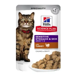 Hill's Kissan Märkäruoka|Kissan Erikoisruoat*Science Plan Cat Adult Sensitive Stomach & Skin Turkey 12x85g