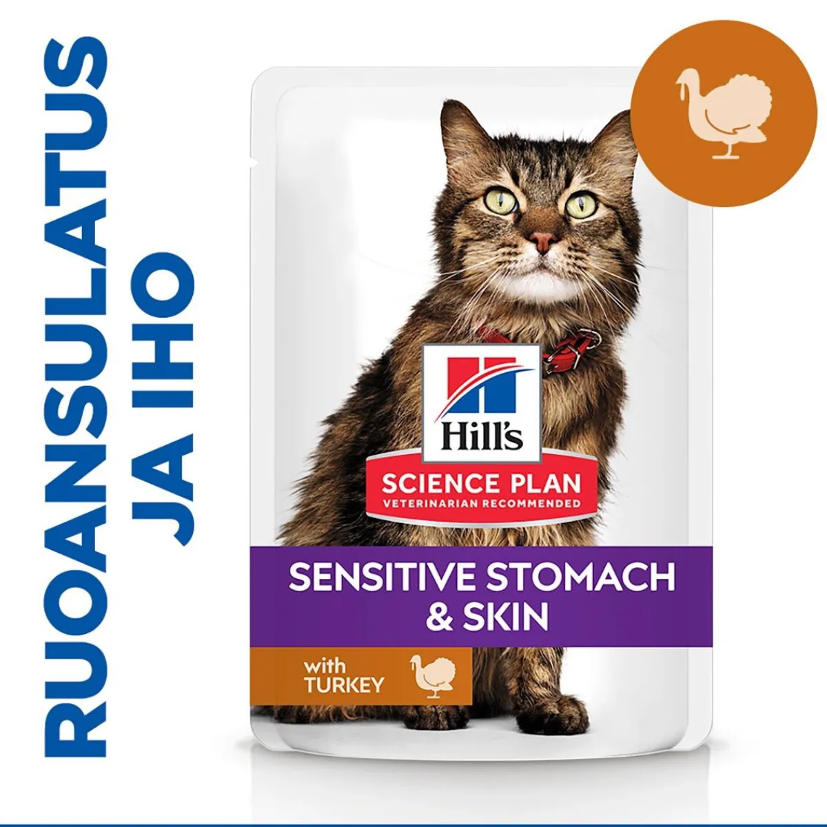 Hill's Kissan Märkäruoka|Kissan Erikoisruoat*Science Plan Cat Adult Sensitive Stomach & Skin Turkey 12x85g