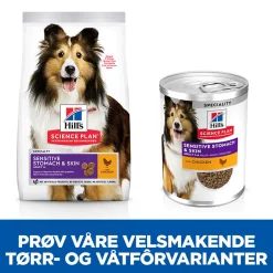 Hill's Koiranruoat Erityistapeisiin|Koiran Märkäruoka Ja Makkarat*Science Plan Dog Sensitive Stomach & Skin Chicken & Vegetables 370g