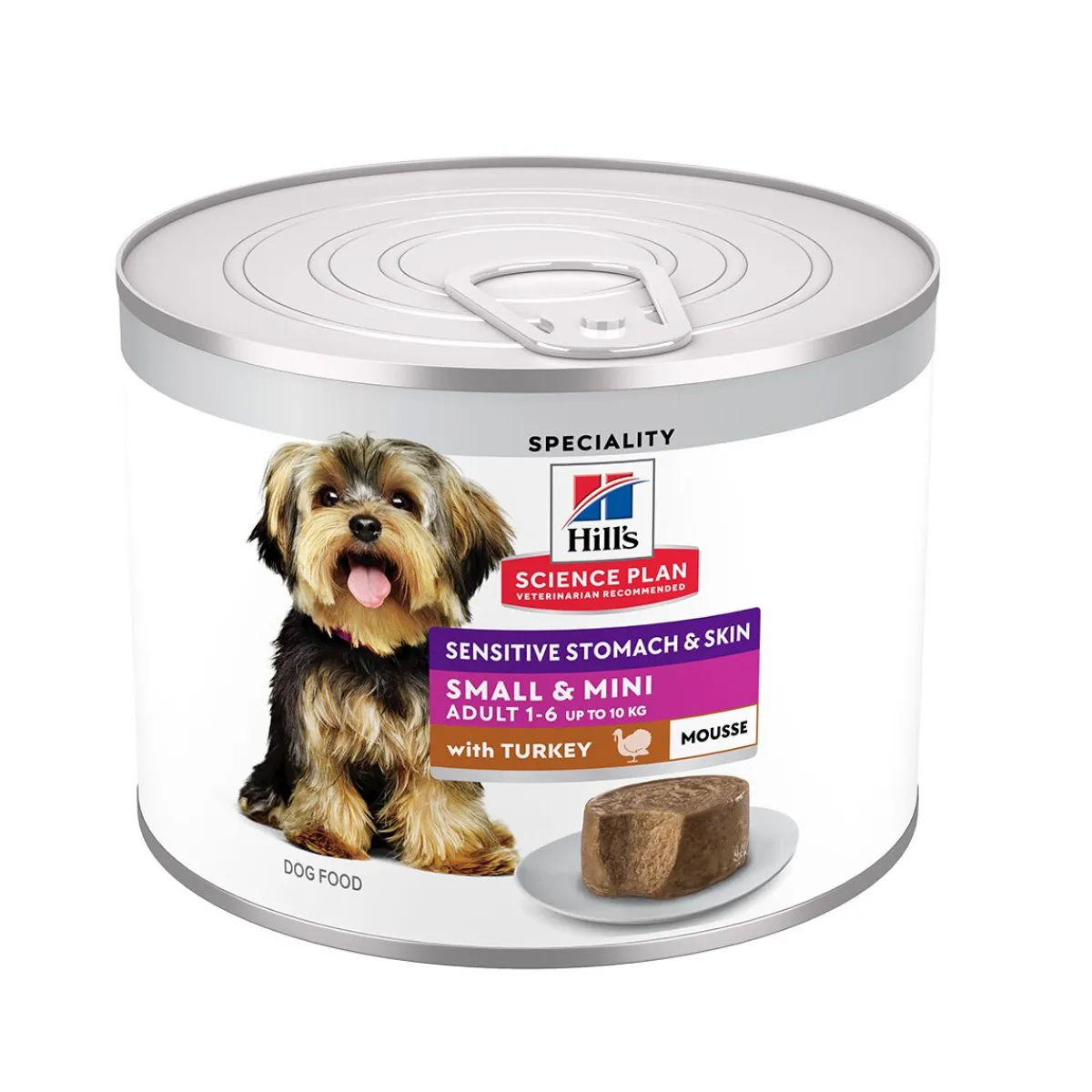 Hill's Koiranruoat Erityistapeisiin|Koiran Märkäruoka Ja Makkarat*Science Plan Dog Sensitive Stomach & Skin Mousse Small & Mini Turkey 200g