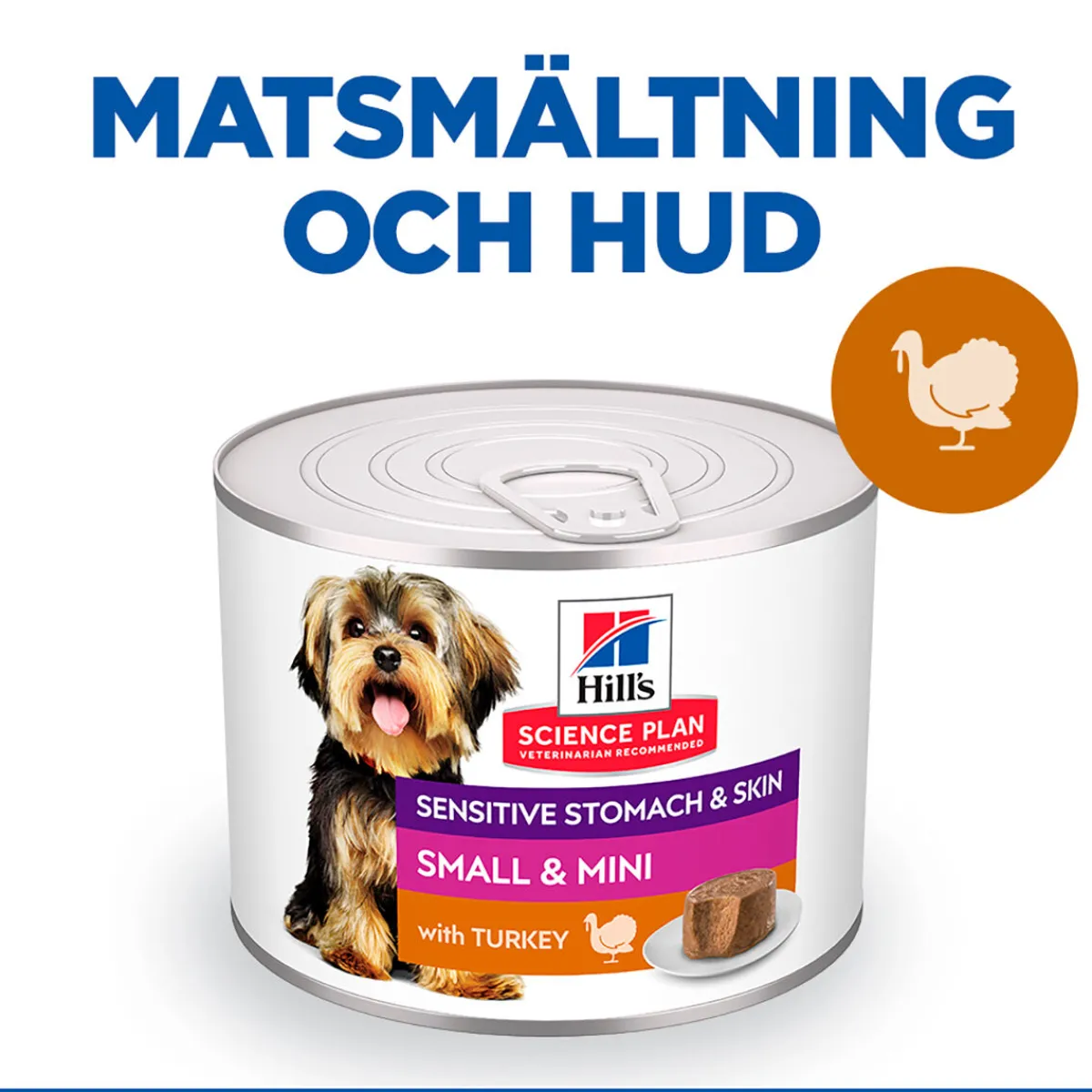 Hill's Koiranruoat Erityistapeisiin|Koiran Märkäruoka Ja Makkarat*Science Plan Dog Sensitive Stomach & Skin Mousse Small & Mini Turkey 200g