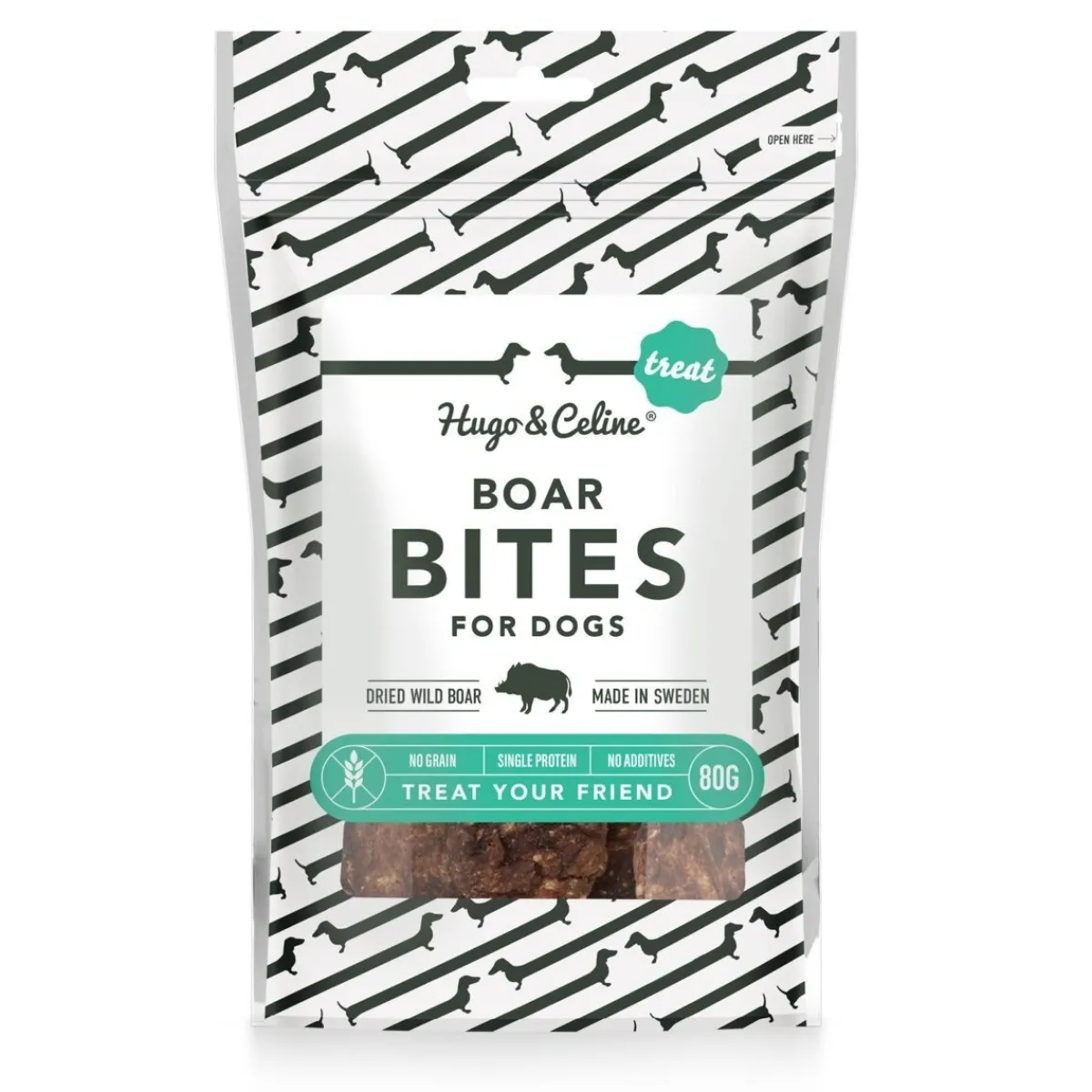 Hugo&Celine Täyslihaherkut|Pikkuherkut Ja Treeninamit*Boar Bites villisikaherkku 80g