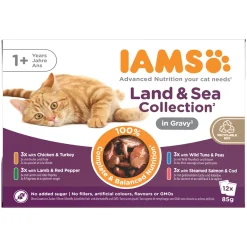 Iams Kissan Märkäruoka*Advanced Nutrition Adult Gravy Liha- & kalalajitelma 12 x 85 g