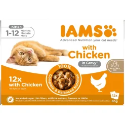 Iams Kissan Märkäruoka|Kissanpennun Ruoka*Advanced Nutrition Gravy Kitten Multibox 12 x 85 g