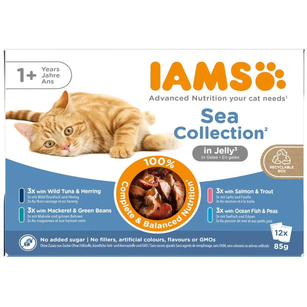 Iams Kissan Märkäruoka*Advanced Nutrition Jelly Kalalajitelma 12 x 85 g