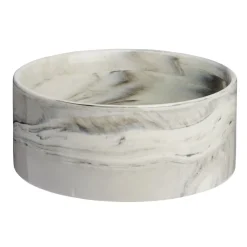 Basic Koiranpennun Ruokailu|Koiran Ruoka- Ja Juomakupit*Keraaminen koirankuppi Marble kermanvaalea