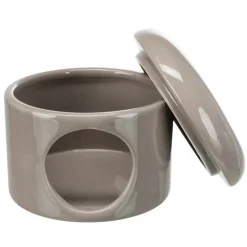 Trixie Kesyhiiren Häkin Sisustus|Pieneläinten Häkin Sisustus*Keraaminen mökki taupe 16cm