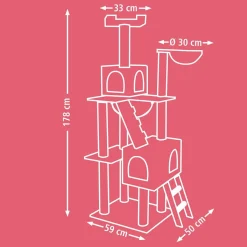 Kerbl Kiipeilypuut|Kissan Kiipeilypuut Ja Raapimispuut*kiipeilypuu Square, harmaa