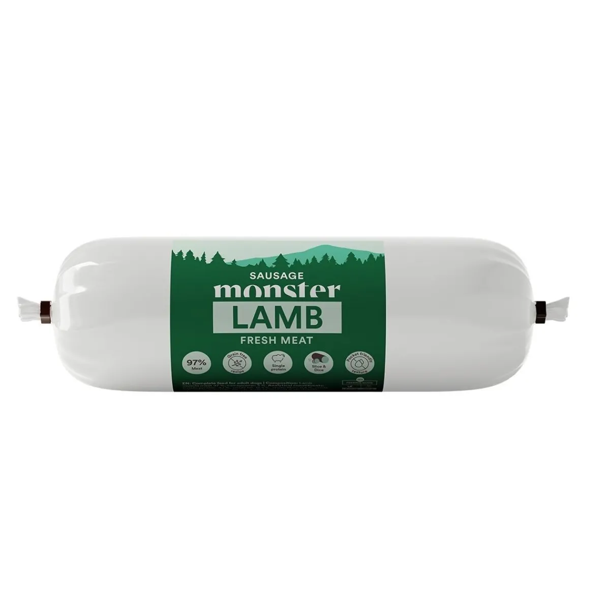 Monster Pet Food Koiran Märkäruoka Ja Makkarat|Pehmeät Koiran Herkut*Koiran treenimakkara Monster, lammas