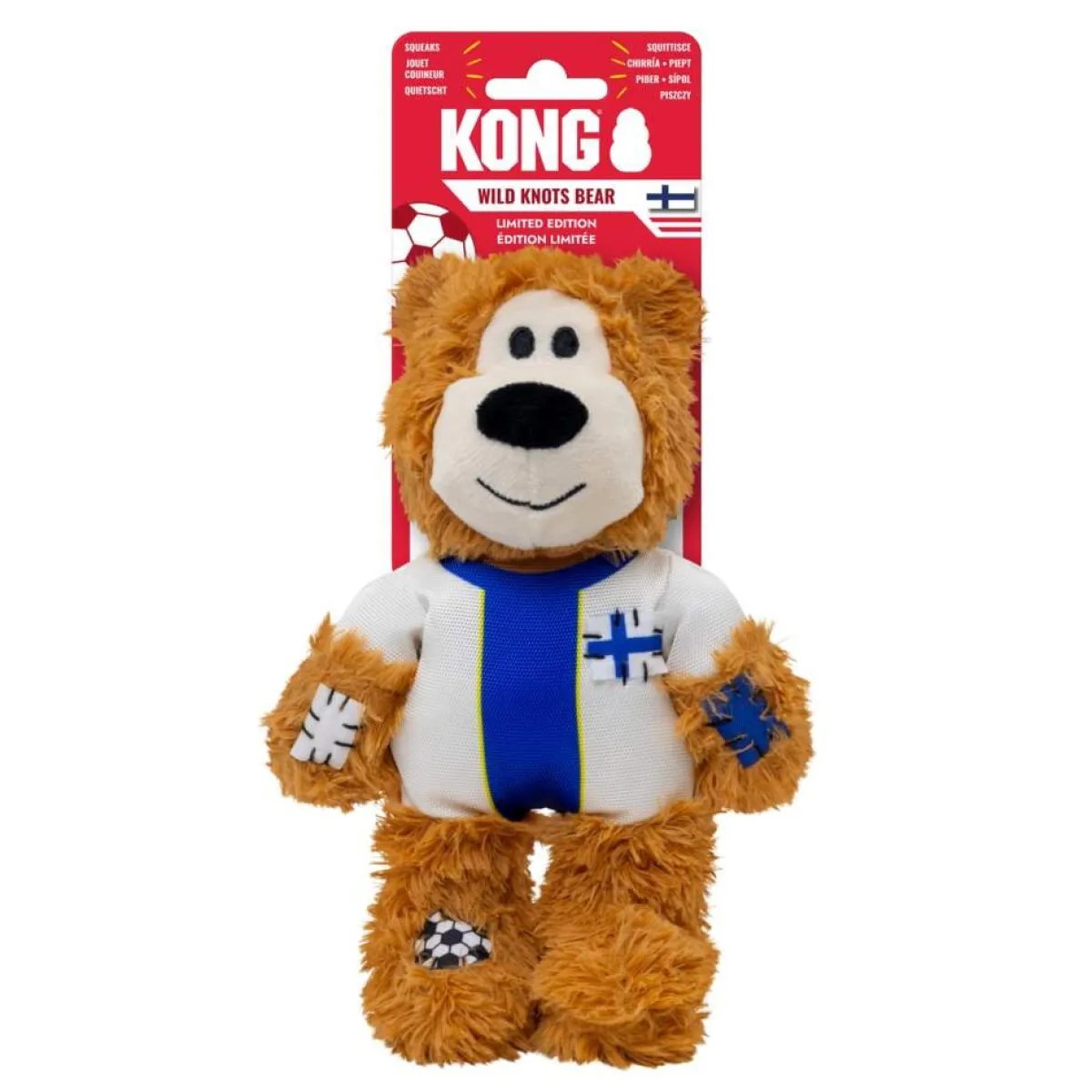 Kong Koiran Pehmolelut|Koiran Vinkulelut*Wild Knots Bear footballer Suomi Monivärinen