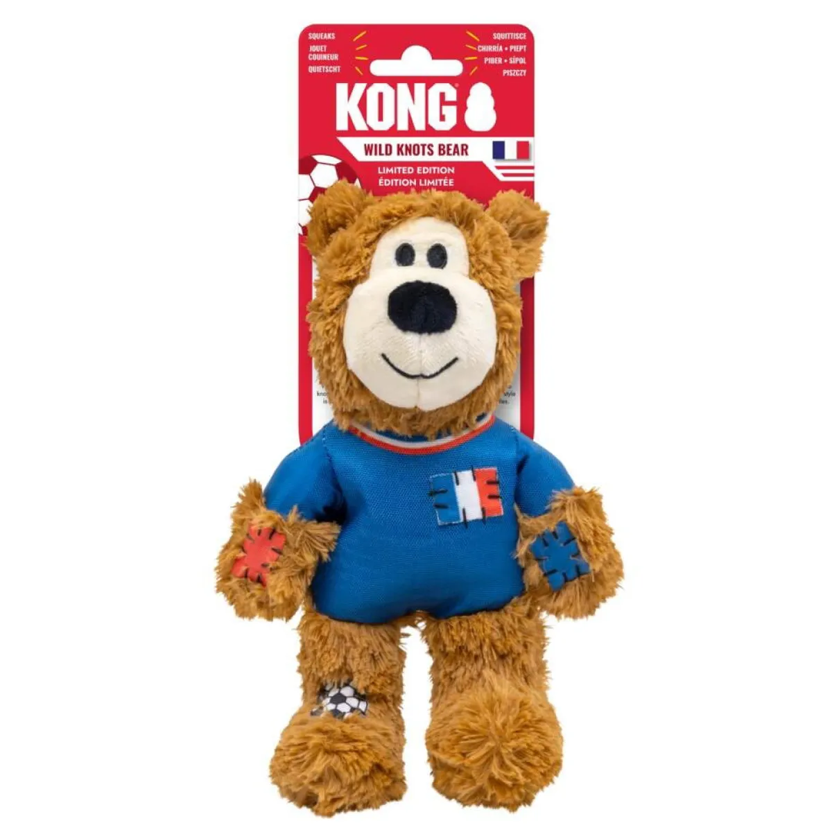 Kong Koiran Pehmolelut|Koiran Vinkulelut*Wild Knots Bear footballer Ranska Monivärinen