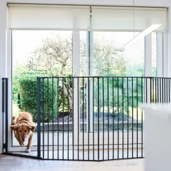 DogSpace Portit|Häkit*Korkea ja säädettävä koiraportti Rocky, musta 90-221 x 104,5 cm