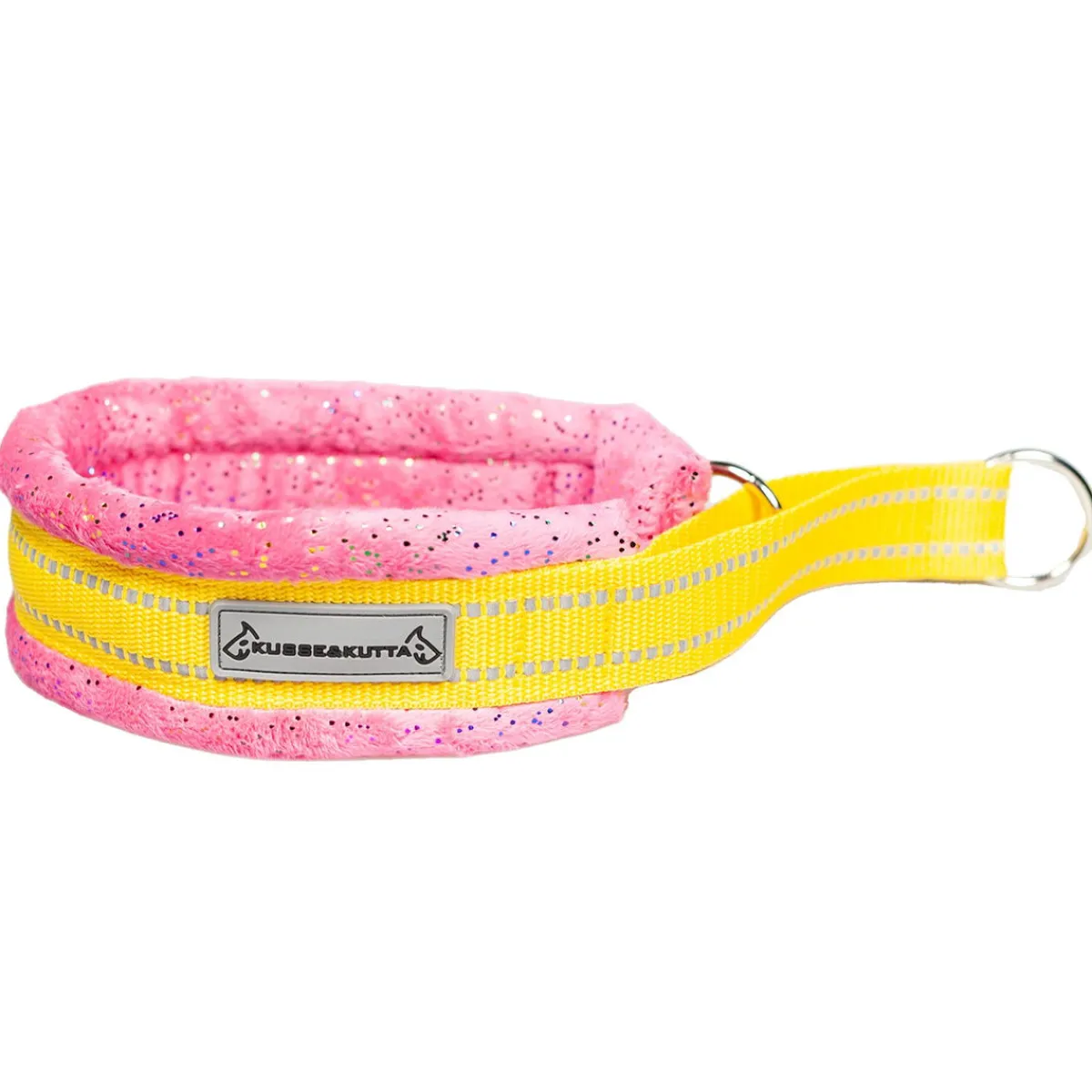 Kusse & Kutta Koiran Pannat*Kusse&Kutta extraleveä panta, pinkki kimalle