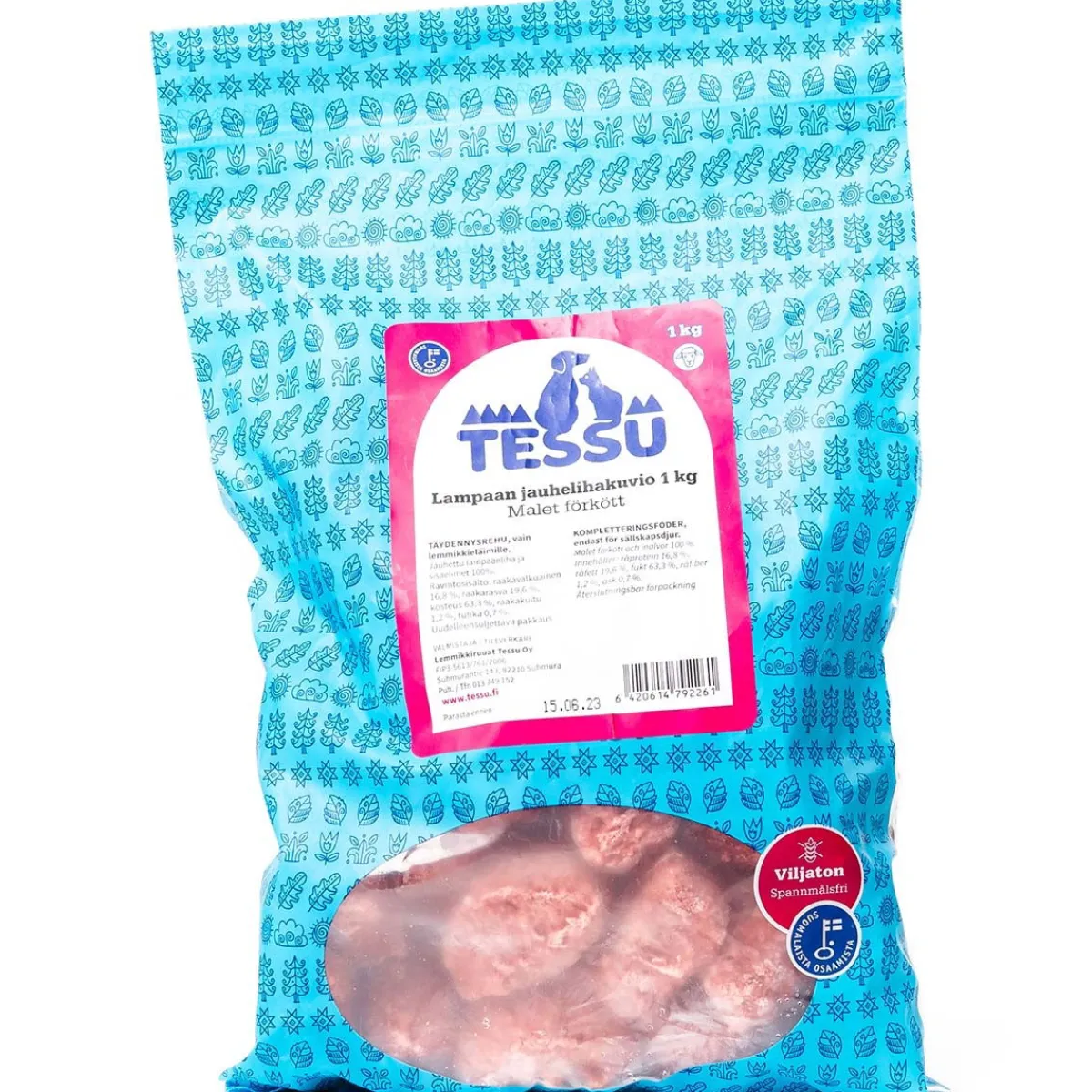 Tessu Ruokinnan Monipuolistaminen|Kotimainen Koiranruoka*Lampaan jauhelihakuvio 1 kg,