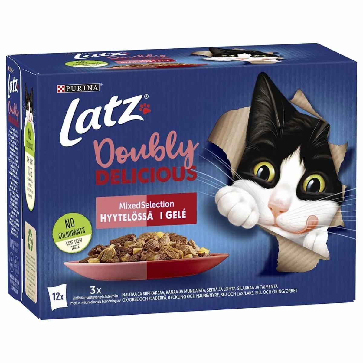 Latz Kissan Märkäruoka|Tarjoukset Kissoille*Agail Doubly Delicious lajitelma 12x85g