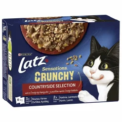 Latz Kissan Märkäruoka|Tarjoukset Kissoille*Sensations Crunchy Country 10x85g