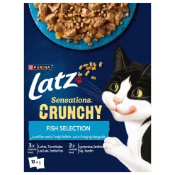 Latz Kissan Märkäruoka|Tarjoukset Kissoille*Sensations Crunchy Fish 10 x 85 g