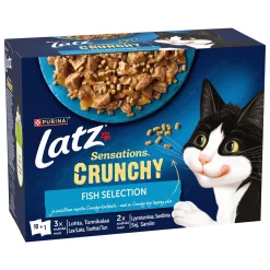Latz Kissan Märkäruoka|Tarjoukset Kissoille*Sensations Crunchy Fish 10 x 85 g