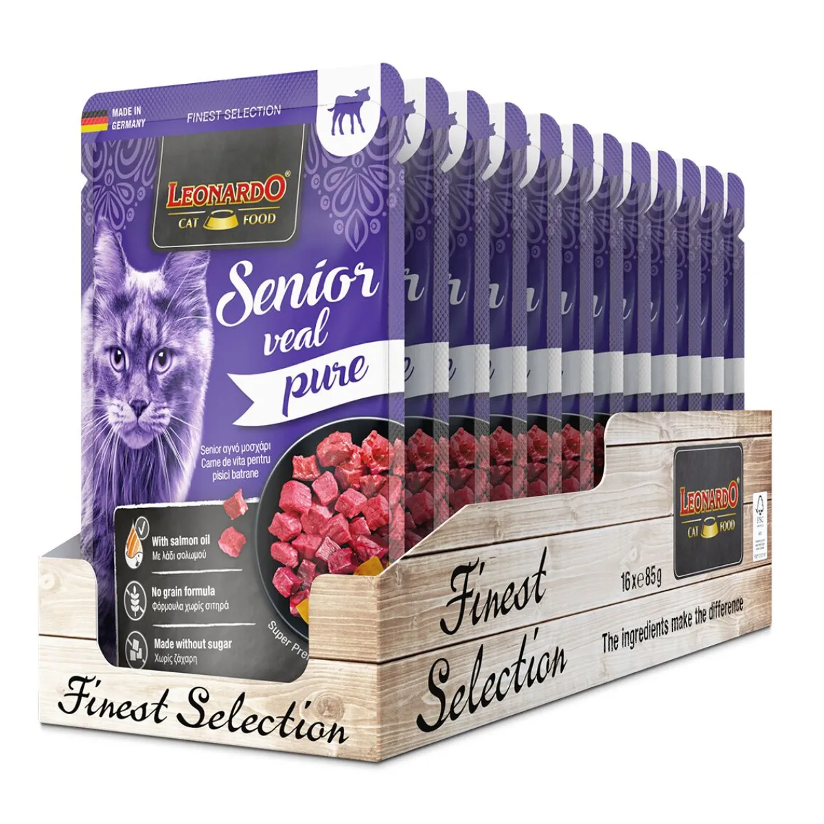 Leonardo Seniorikissan Ruoka|Tarjoukset Kissoille*Senior Veal 85 g