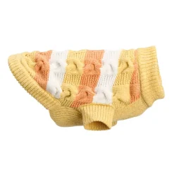 Little&Bigger Koiran Vaatteet|Koiran Paidat Ja Neuleet*Chenille Braided raitaneule oranssi