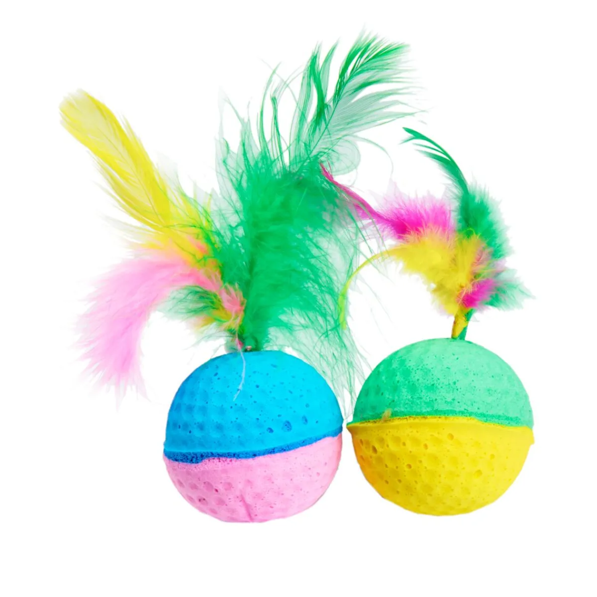 Little&Bigger Kissan Pallot|Uutuudet Kissoille*Little & BiggerJuicyVibes -pehmopallot höyhenillä 2-pack
