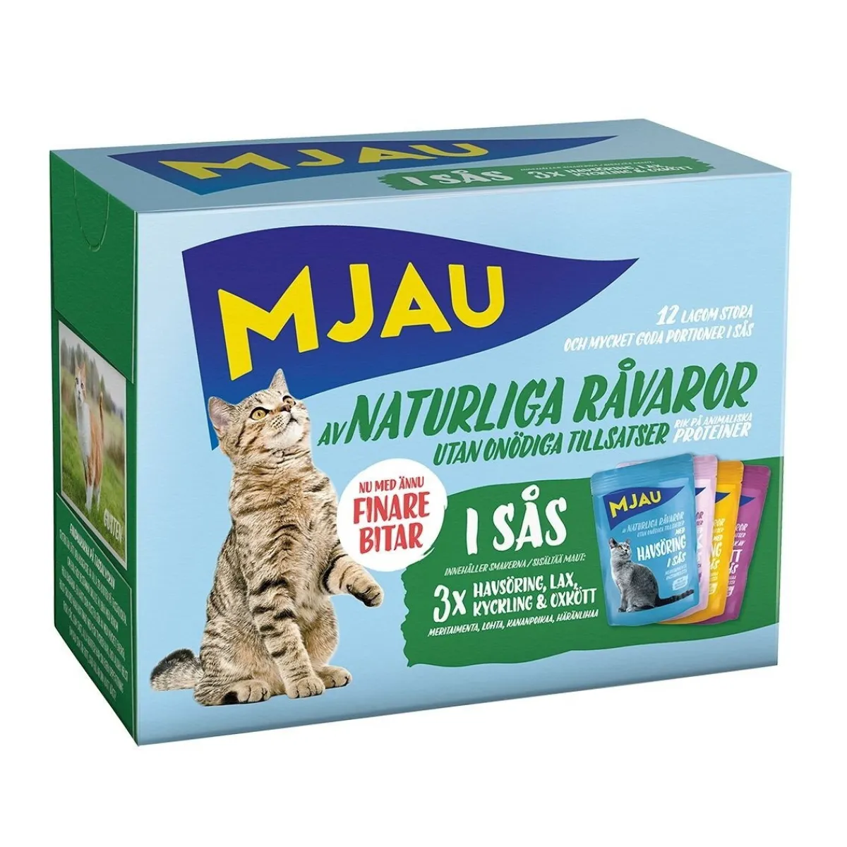 Mjau Kissan Märkäruoka*Multipack lihaa ja kalaa kastikkeessa 12 x 85 g