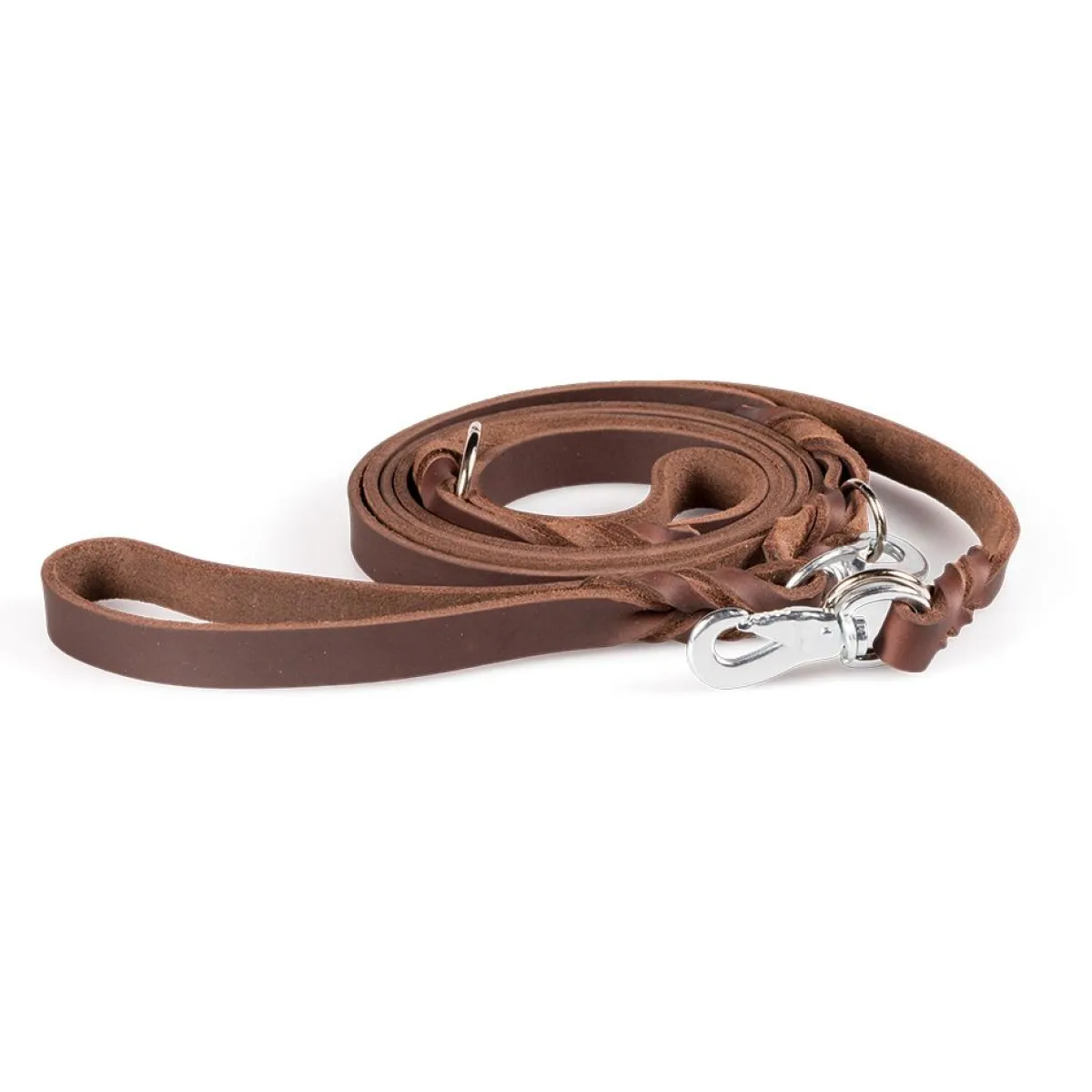 Feel Koiran Hihnat Ja Flexit*Monitoimitalutin Leather Braid, ruskea