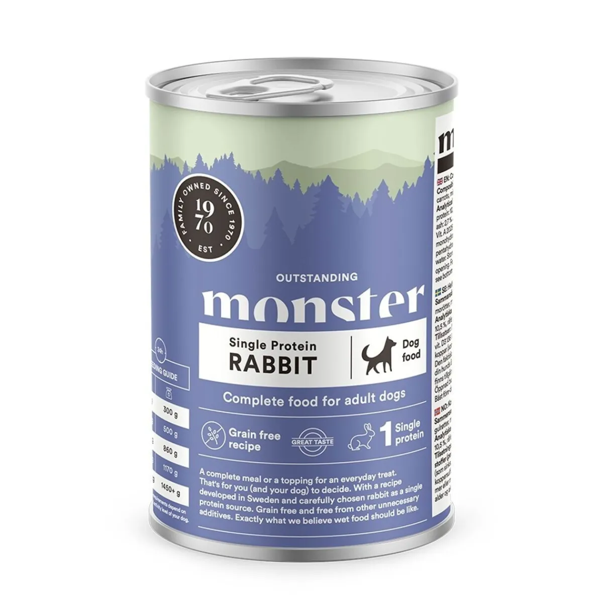 Monster Pet Food Koiranruoat Erityistapeisiin|Koiran Märkäruoka Ja Makkarat*Monster Adult Single Jänis 400 g