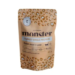 Monster Pet Food Kissan Märkäruoka|Viljaton Kissanruoka*Monster Cat Adult kalkkuna 85 g