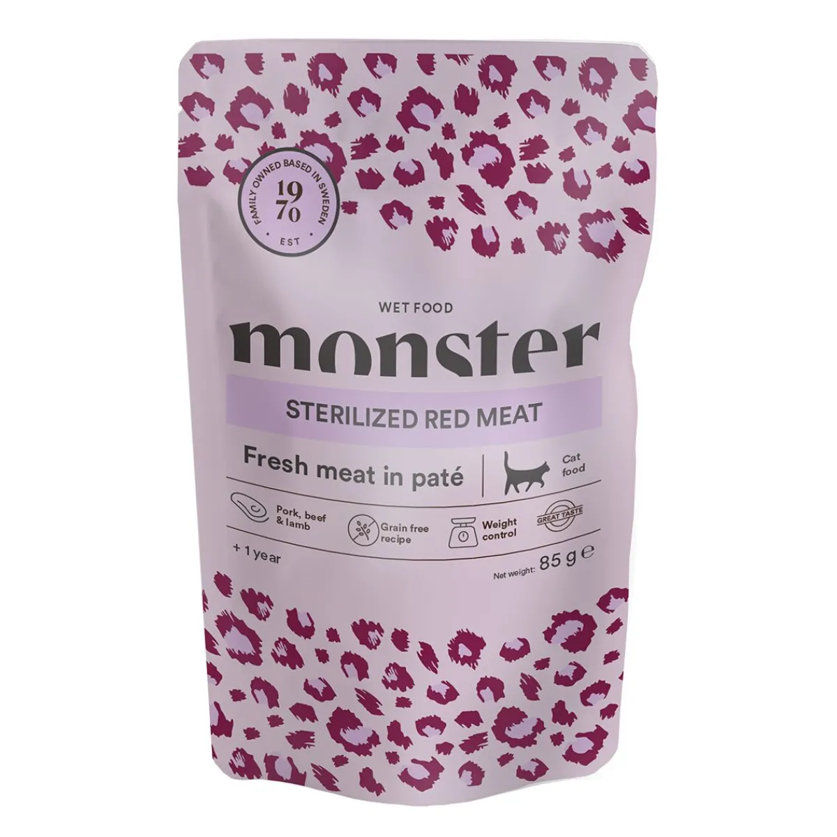 Monster Pet Food Kissan Erikoisruoat|Kissan Märkäruoka*Monster Cat Adult Sterilized Red Meat Patee 85 g