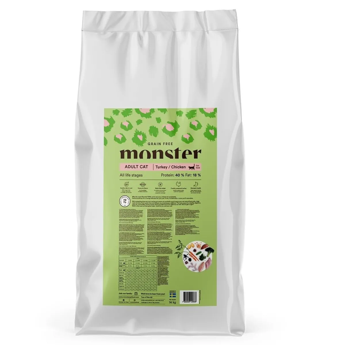 Monster Pet Food Viljaton Kissanruoka|Kissan Kuivaruoka*Monster Cat Grain Free Kalkkuna & Kana