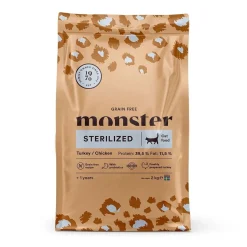 Monster Pet Food Viljaton Kissanruoka|Kissan Kuivaruoka*Monster Cat Grain Free Sterilized Kalkkuna & Kana