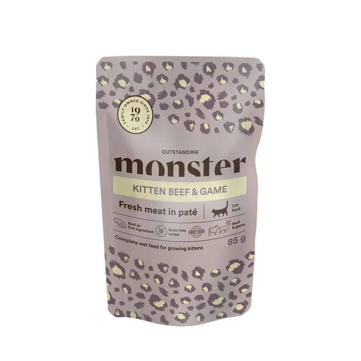Monster Pet Food Kissan Märkäruoka|Kissanpennun Ruoka*Monster Cat Kitten nauta-riista 85 g