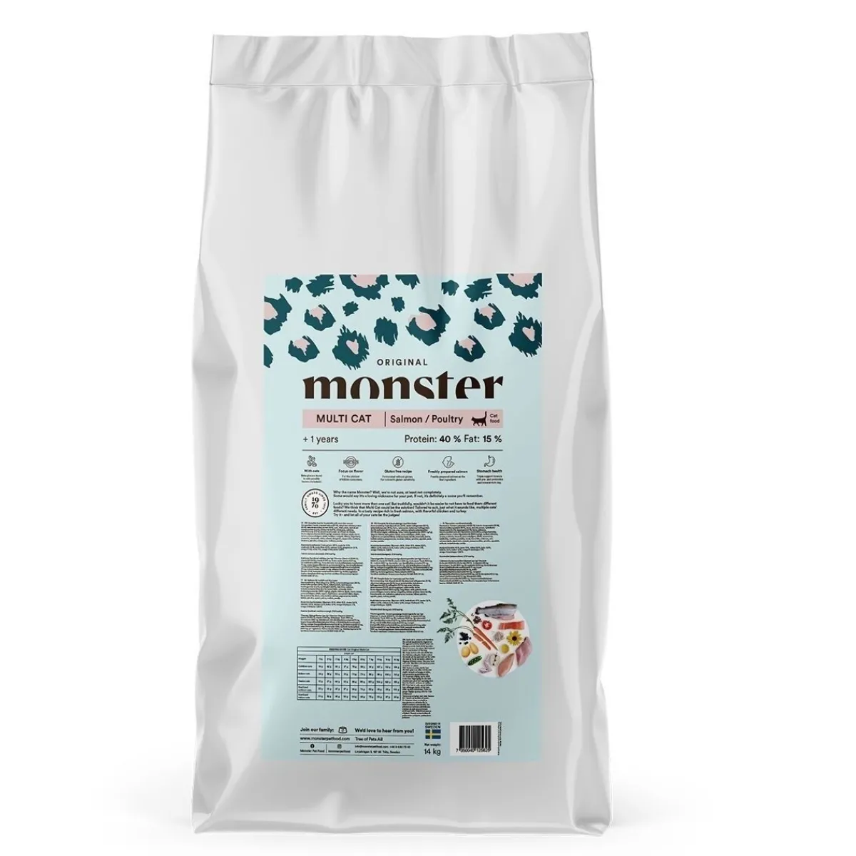 Monster Pet Food Kissan Kuivaruoka*Monster Cat Multicat Lohi & Siipikarja