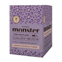 Monster Pet Food Seniorikissan Ruoka|Kissan Märkäruoka*Monster Cat Senior kana-kalkkuna 85 g