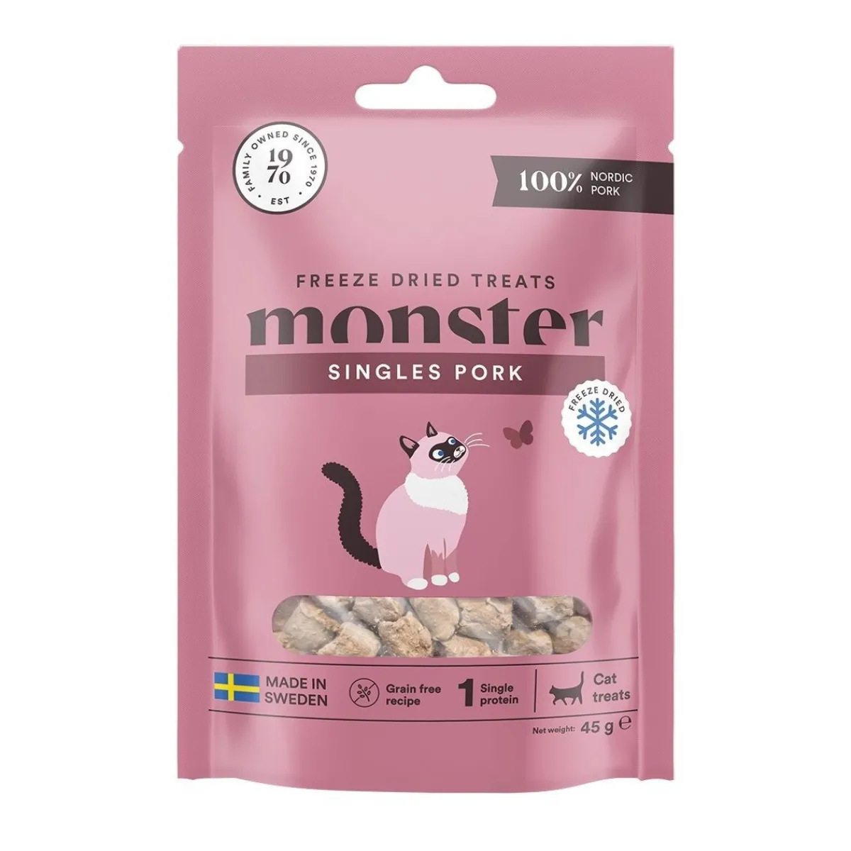 Monster Pet Food Pehmeät Kissanherkut|Pehmeät Kissanherkut*Monster Cat Treats Freeze dried, possu