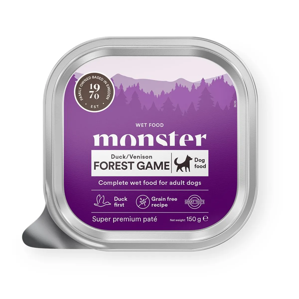 Monster Pet Food Viljaton Koiranruoka|Koiran Märkäruoka Ja Makkarat*Monster Dog Adult Forest Game Patee 150 g