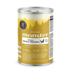 Monster Pet Food Koiranruoat Erityistapeisiin|Koiran Märkäruoka Ja Makkarat*Monster Dog Adult Single Kana 400g