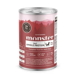 Monster Pet Food Koiranruoat Erityistapeisiin|Koiran Märkäruoka Ja Makkarat*Monster Dog Adult Single Nauta 400g